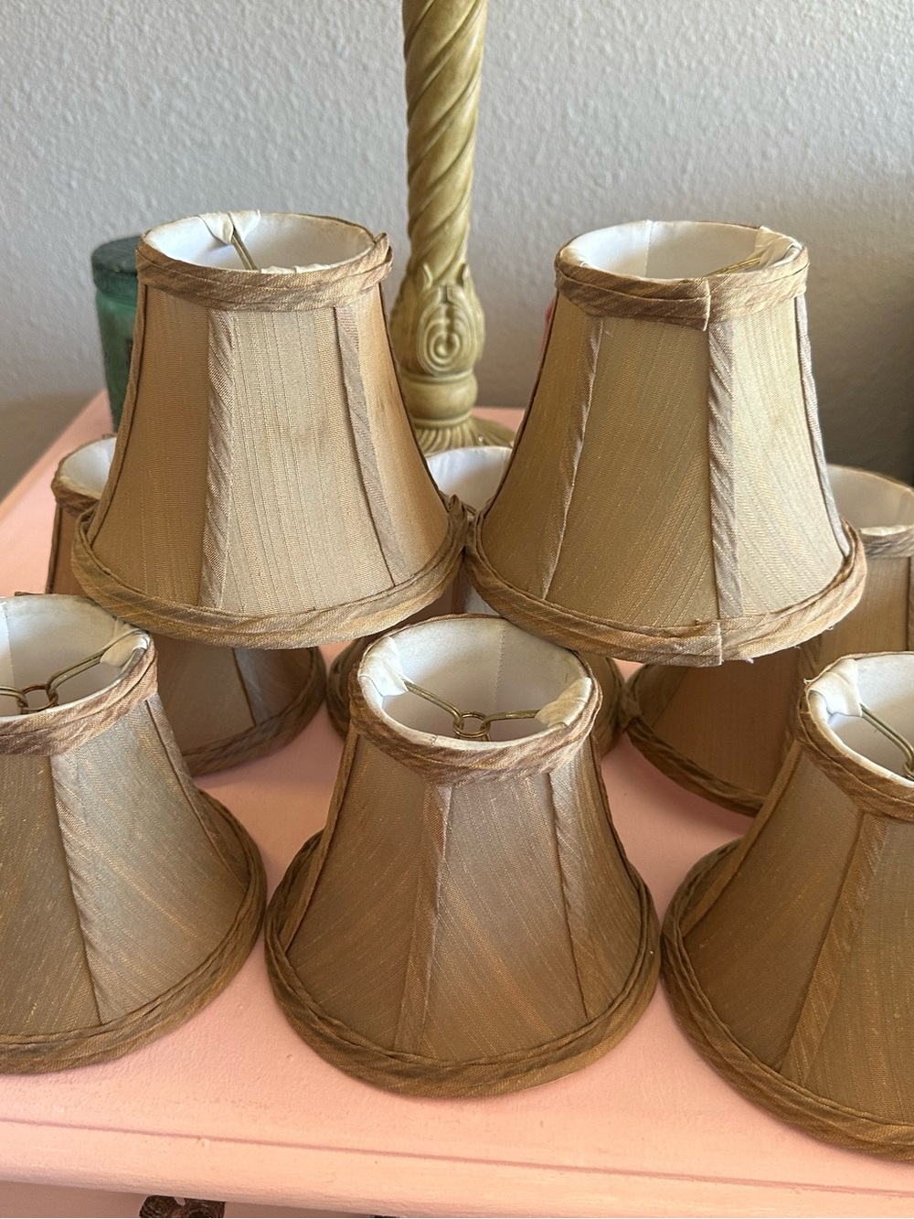 Set of 8 Fabric Mini Lamp Shades - chandelier  shades